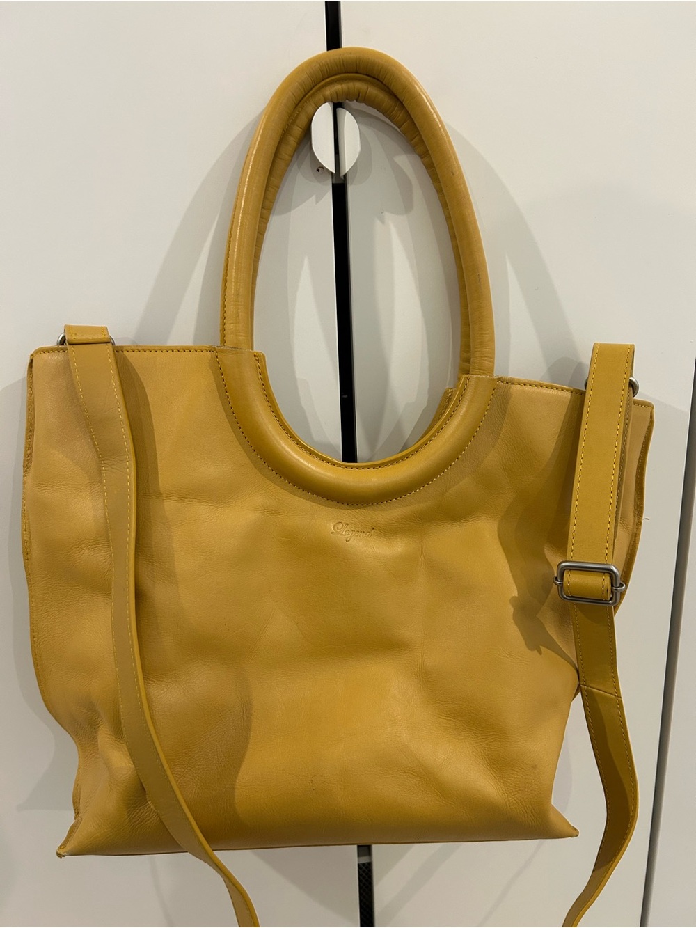 100% Genuine Leather Mustard Yellow Shoulder-Tote Legend Bag